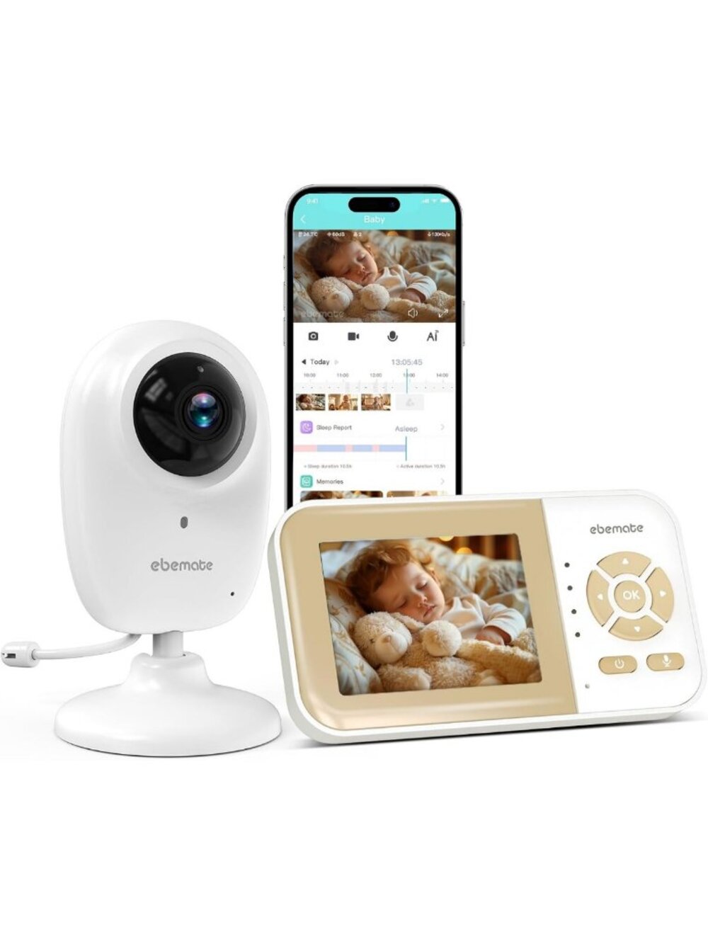 Smart Baby Monitor with 1080P Camera, Audio, Night Vision & Two-Way Talk